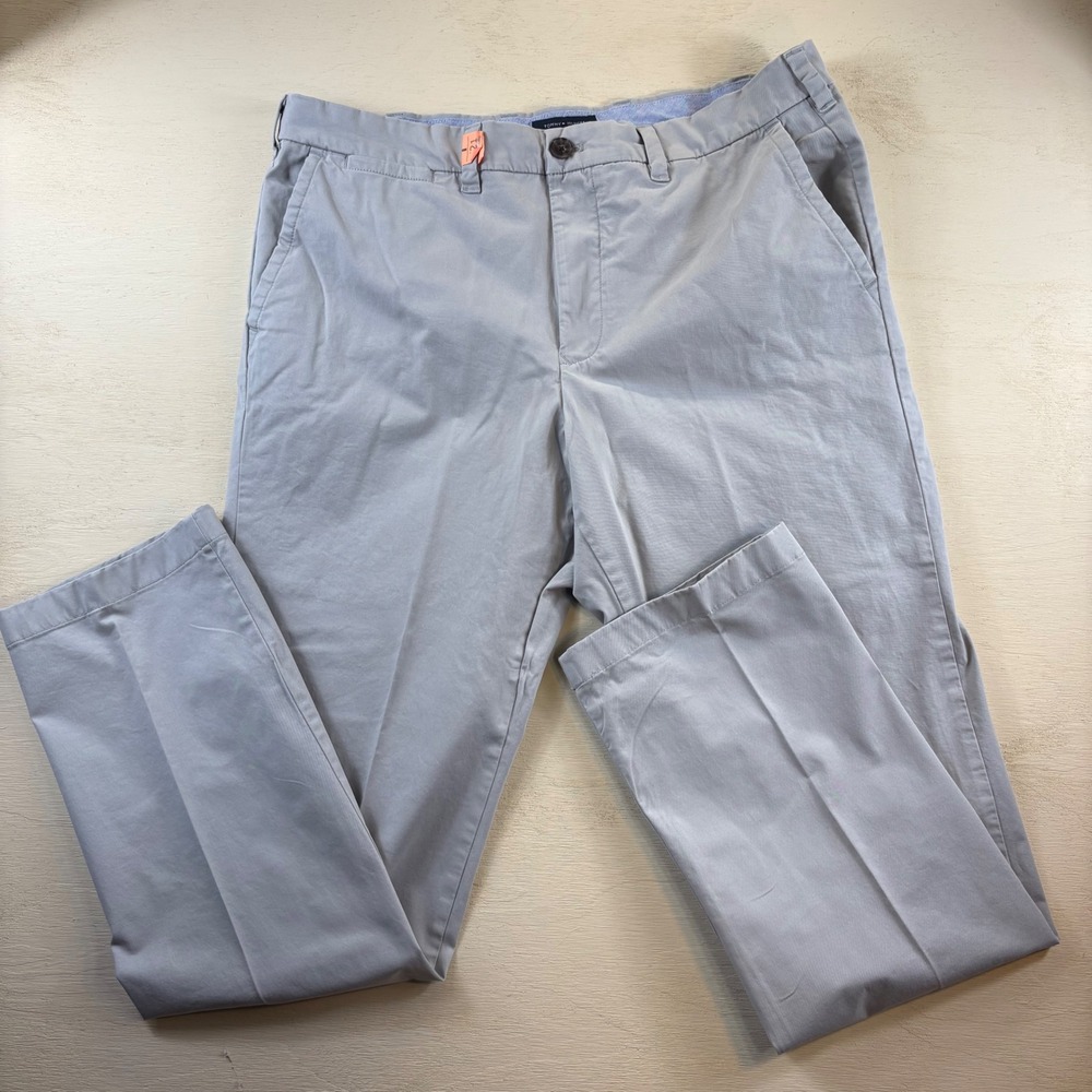 Tommy Hilfiger Mens Classic Fit Chino Pants Cream 38x36 Casual Minimalist
